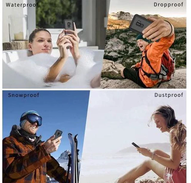 Alt view image 3 of 7 - Samsung Galaxy S9+ Plus Case, IP68 Waterproof Dustproof Shockproof Case with Built-in Screen Protector, Full Body Sealed Underwater Protective Clear Cover for Samsung S9 Plus 6.2 inch