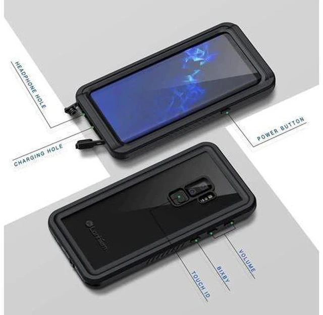 Alt view image 7 of 7 - Samsung Galaxy S9+ Plus Case, IP68 Waterproof Dustproof Shockproof Case with Built-in Screen Protector, Full Body Sealed Underwater Protective Clear Cover for Samsung S9 Plus 6.2 inch