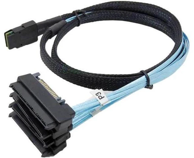 Alt view image 3 of 6 - Aomoproing SATA Cable to 4 SFF-8482 Target Mini SAS SFF-8087 Host SAS Disk