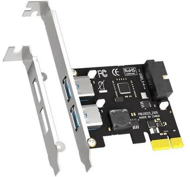 Main image of Aomoproing U3055N 2-Port USB 3.0 Type-A and USB Header 5Gbps PCIe Expansion Card for Intel, AMD, and ARM Platform, Compatible with Windows and Linux (Not Support Mac OS)