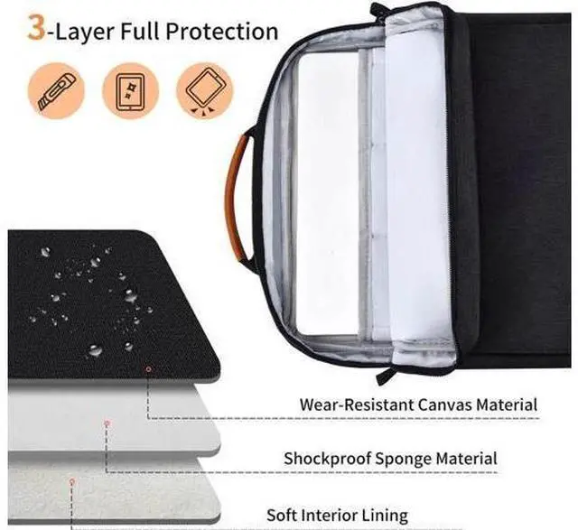 Alt view image 4 of 7 - 13 - 14 Inch Laptop Shoulder Bag Carrying Case for Macbook Air 13" M4 M3 M2 A3420 A3113/ MacBook Pro 14 M4 M3 M2 M1/ 13" iPad Pro M4/ iPad Air M3 M2 2025, Vertical Laptop Sleeve Handbag