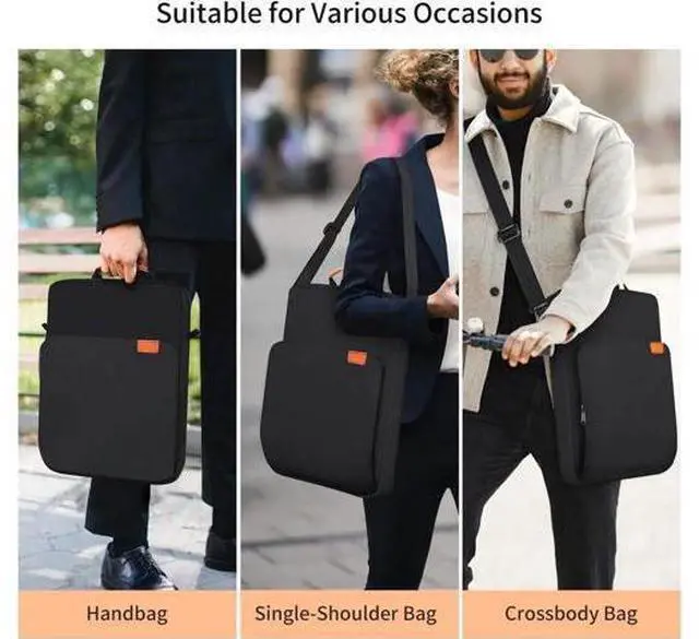 Alt view image 7 of 7 - 13 - 14 Inch Laptop Shoulder Bag Carrying Case for Macbook Air 13" M4 M3 M2 A3420 A3113/ MacBook Pro 14 M4 M3 M2 M1/ 13" iPad Pro M4/ iPad Air M3 M2 2025, Vertical Laptop Sleeve Handbag