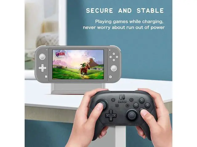 Alt view image 4 of 6 - Nintendo Switch Dock Mini Portable Charging Stand with USB Type C Port Replacement Charging Dock Station for Nintendo Switch and Switch Lite Gray
