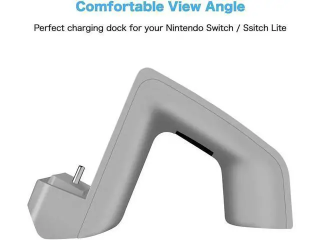 Alt view image 5 of 6 - Nintendo Switch Dock Mini Portable Charging Stand with USB Type C Port Replacement Charging Dock Station for Nintendo Switch and Switch Lite Gray