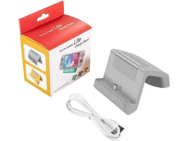 Alt view image 6 of 6 - Nintendo Switch Dock Mini Portable Charging Stand with USB Type C Port Replacement Charging Dock Station for Nintendo Switch and Switch Lite Gray