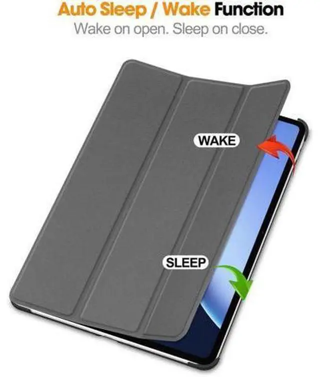 Alt view image 2 of 7 - Case for Oppo Pad 4 Pro / OnePlus Pad 2 Pro / OnePlus Pad 3 13.2 inch 2025, Tri fold Slim Hard Shell Smart Protective Cover with Multi-Angle Stand, Auto Sleep/Wake, Stylus Pen Grey