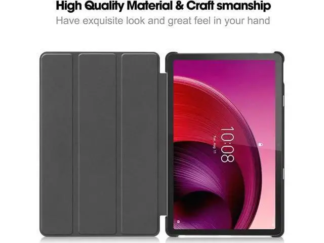 Alt view image 5 of 7 - Case for Lenovo Tab M10 5G 10.6 Inch 2023 TB-360ZU TB-360XU, Tri fold Slim Lightweight Hard Shell Smart Protective Cover with Multi-Angle Stand, Universal Stylus Pen