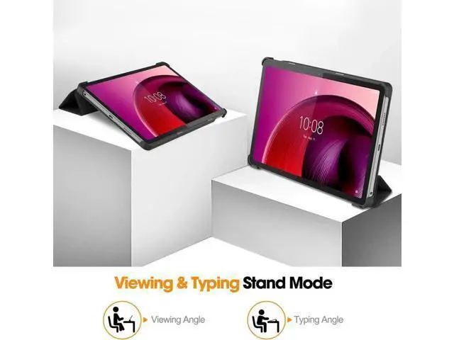 Alt view image 7 of 7 - Case for Lenovo Tab M10 5G 10.6 Inch 2023 TB-360ZU TB-360XU, Tri fold Slim Lightweight Hard Shell Smart Protective Cover with Multi-Angle Stand, Universal Stylus Pen