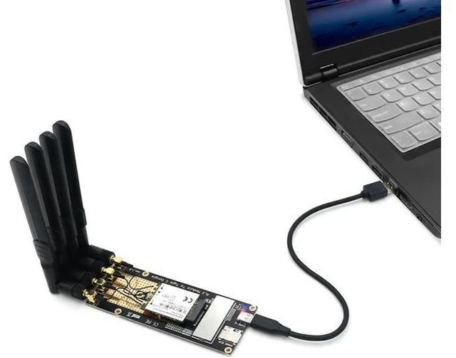 Alt view image 6 of 7 - Network Adapter 3G/4G/5G Module to Type C/USB 3.0 Adapter with NANO SIM Card Slot for RM500Q RM500U GM800 SIM8200 with 4 Antenna
