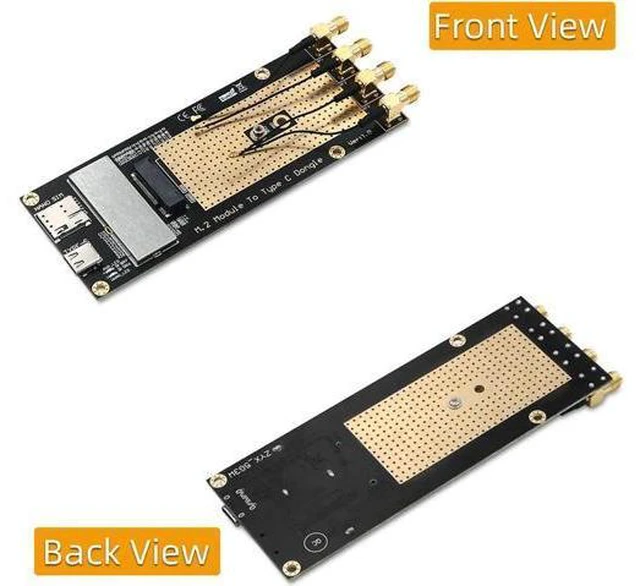 Alt view image 7 of 7 - Network Adapter 3G/4G/5G Module to Type C/USB 3.0 Adapter with NANO SIM Card Slot for RM500Q RM500U GM800 SIM8200 with 4 Antenna