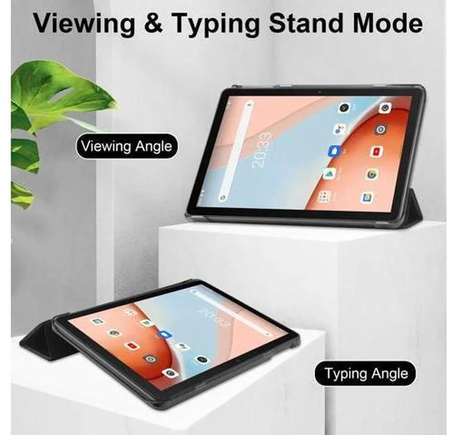 Alt view image 3 of 7 - Custer Case for Blackview Tab 7 WiFi / Tab 8 WiFi 10.1" Ultra-Thin PU-Leather Hard Shell Slim Translucent Frosted Hard Back Cover with Universal Stylus Pen