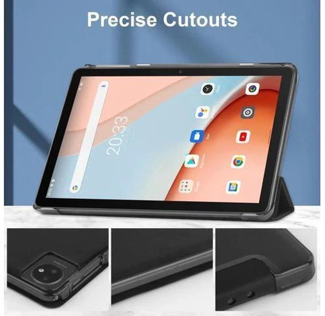 Alt view image 6 of 7 - Custer Case for Blackview Tab 7 WiFi / Tab 8 WiFi 10.1" Ultra-Thin PU-Leather Hard Shell Slim Translucent Frosted Hard Back Cover with Universal Stylus Pen