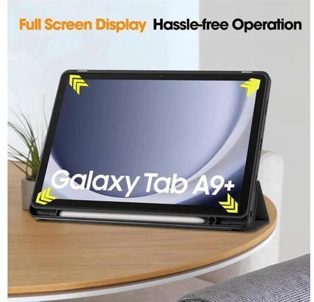 Alt view image 4 of 7 - Case for Samsung Galaxy Tab A9 Plus 11 Inch 2023 SM-X210/X215/X216/X218, Slim Smart Stand Cover Protective Cover with Pencil Holder, Stand, Universal Stylus Pen