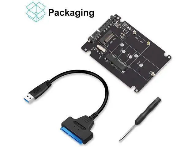 Alt view image 2 of 7 - M.2 or mSATA to SATA 3.0 Adapter 2-in-1 NGFF to mSATA Converter Reader Card with SATA Cable Converter as Portable Flash Drive External 2.5 inch Hard Drive,Support Full SATA or NGFF B/B+M Key SSD