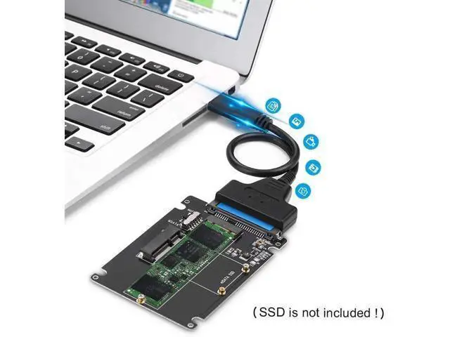 Alt view image 6 of 7 - M.2 or mSATA to SATA 3.0 Adapter 2-in-1 NGFF to mSATA Converter Reader Card with SATA Cable Converter as Portable Flash Drive External 2.5 inch Hard Drive,Support Full SATA or NGFF B/B+M Key SSD