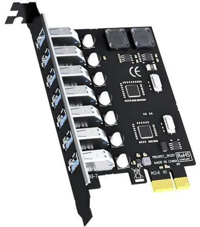 Main image of Aomoproing U3057 7-Port USB 3.0 Type-A 5Gb PCIe Expansion Card for Intel, AMD, and ARM Platform, Compatible with Windows and Linux (Not Support Mac OS)
