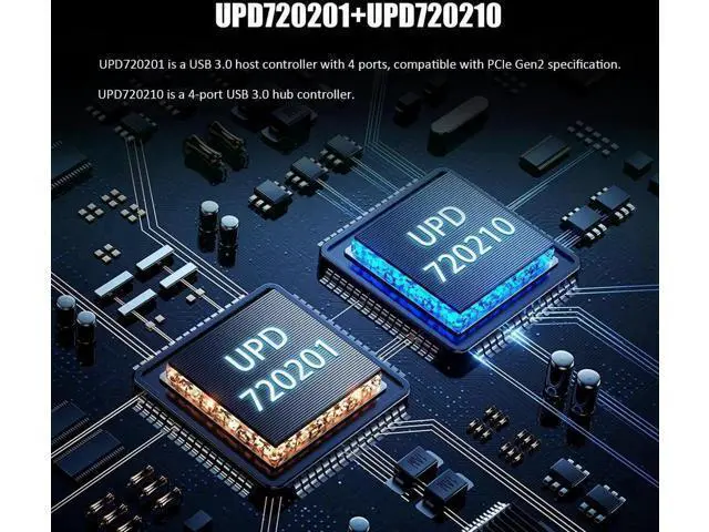 Alt view image 7 of 7 - Aomoproing U3057 7-Port USB 3.0 Type-A 5Gb PCIe Expansion Card for Intel, AMD, and ARM Platform, Compatible with Windows and Linux (Not Support Mac OS)