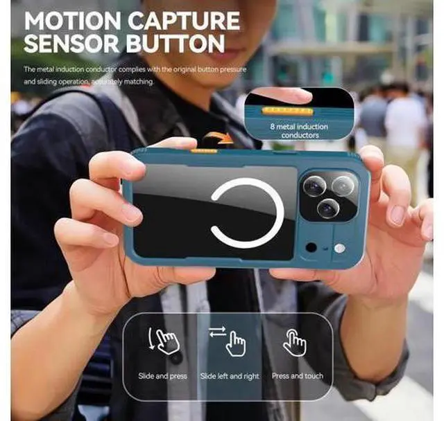 Alt view image 6 of 7 - for iPhone 17 Pro Max Waterproof Case Compatible with MagSafe, Magnetic Waterproof Full Body IP68 Underwater Case Built-in Screen Protector Military Shockproof Phone Cover with Lanyard Blue