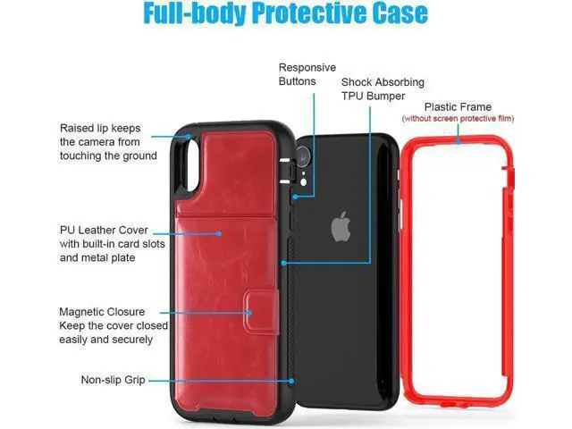 Alt view image 7 of 7 - iPhone XR Case with Wallet Full-Body Military Grade Protection Case with a Dual Layer Wallet designlot & Kickstand for iPhone XR 2018 Release for Girl Women Men