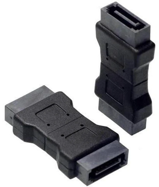 Alt view image 2 of 5 - Aomoproing High quanlity 7PIN SATA 3.0 data male to male Port adapter straight angle 7P Serial ATA III 6Gbps Jack Connector Coupler 3PCS