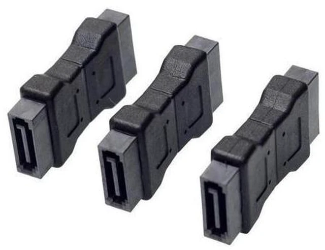 Alt view image 3 of 5 - Aomoproing High quanlity 7PIN SATA 3.0 data male to male Port adapter straight angle 7P Serial ATA III 6Gbps Jack Connector Coupler 3PCS