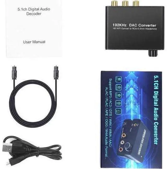 Alt view image 3 of 6 - Werleo Digital Audio Converter 192kHz DAC Supports Volume control Digital Coaxial SPDIF Toslink to Analog Stereo L/R RCA 3.5mm Jack Audio Adapter for HDTV, Blu-ray,PS3,XBOX 360,Home Cinema Systems AV