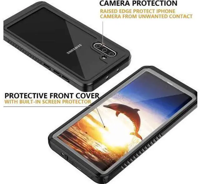 Alt view image 2 of 7 - Galaxy Note 10 Waterproof Case, Built in Screen Protector 360° Full Body Protective Shockproof Cover Dustproof IP68 Underwater Waterproof Case for Galaxy Note 10 6.3 inch