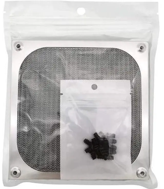 Alt view image 4 of 7 - 120mm Computer Fan Filter Grills with Screws, Ultra Fine Aluminum Mesh - 4 Pack Silver