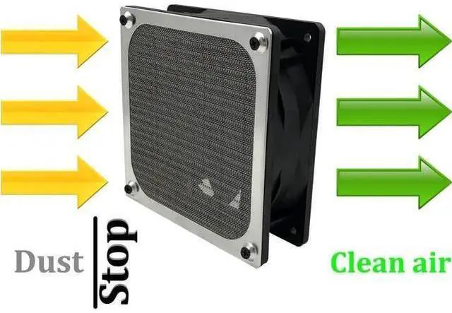 Alt view image 7 of 7 - 120mm Computer Fan Filter Grills with Screws, Ultra Fine Aluminum Mesh - 4 Pack Silver