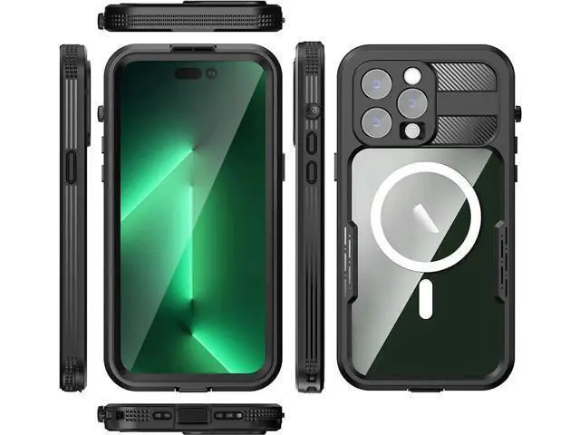 Alt view image 2 of 7 - For iPhone 14 Pro Max Waterproof Case with Built-in Screen Protector Dustproof Shockproof Drop Proof Case, Rugged Full Body Underwater Protective Cover for iPhone 14 Pro Max 6.7 inch