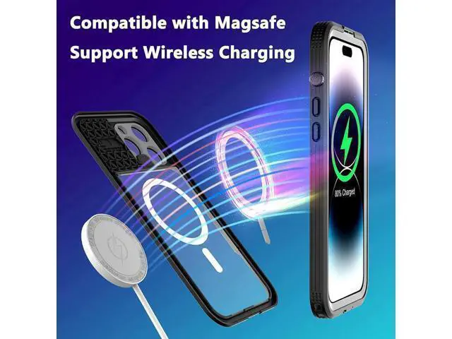 Alt view image 5 of 7 - For iPhone 14 Pro Max Waterproof Case with Built-in Screen Protector Dustproof Shockproof Drop Proof Case, Rugged Full Body Underwater Protective Cover for iPhone 14 Pro Max 6.7 inch