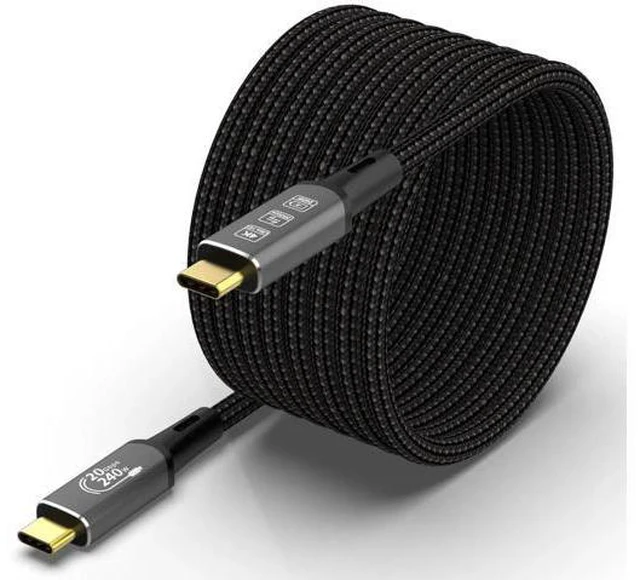 Main image of Aomoproing Long USB4 Thunderbolt 4 Extension Cable 5M 16.5ft 8K USB C M/M 240W Fast Charging 40Gbps Data Transfer 7680 * 4320 8K@60Hz 4K@144Hz Video Compatible with Different USB-C Devices