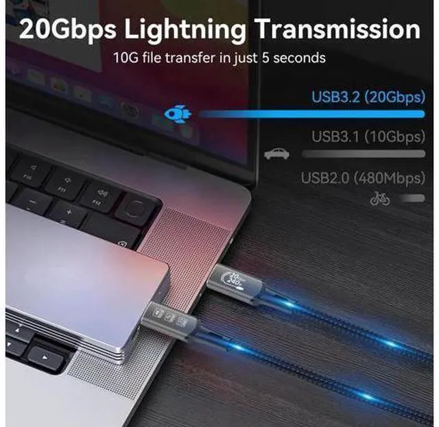 Alt view image 3 of 7 - Aomoproing Long USB4 Thunderbolt 4 Extension Cable 5M 16.5ft 8K USB C M/M 240W Fast Charging 40Gbps Data Transfer 7680 * 4320 8K@60Hz 4K@144Hz Video Compatible with Different USB-C Devices