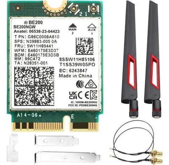 Main image of Wireless Adapter WiFi 7 Network Card, BT5.4 BE200NGW 7th WiFi Adapter, M.2 Mini Desktop kit WiFi 7 Adapter 802.11BE Tri-Band 8774Mbps WiFi not Support AMD Motherboards for Win 10/11 10Dbi