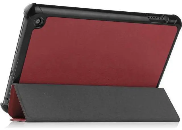 Alt view image 4 of 7 - Case for All New Amazon Fire 7 inch Tablet (12th Generation, 2022 Released) - Lightweight Tri-fold Stand Auto Wake/Sleep Folio Stand Cover with Universal Stylus Pen Red