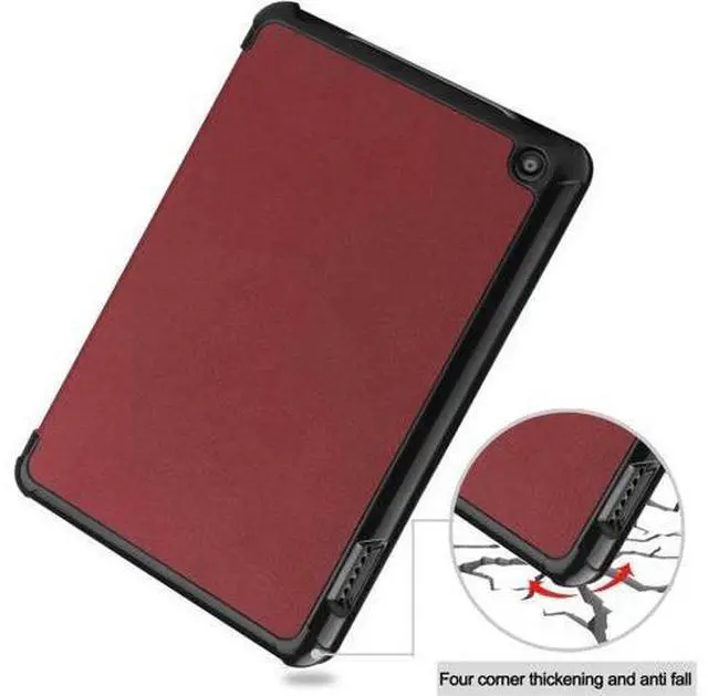 Alt view image 6 of 7 - Case for All New Amazon Fire 7 inch Tablet (12th Generation, 2022 Released) - Lightweight Tri-fold Stand Auto Wake/Sleep Folio Stand Cover with Universal Stylus Pen Red