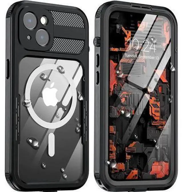 Main image of For iPhone 14 Waterproof Case, Compatible with Magsafe, Heavy Duty Magnetic Protective Cover Phone Case with Built in Screen Protector for iPhone 14 6.1 inch 2022