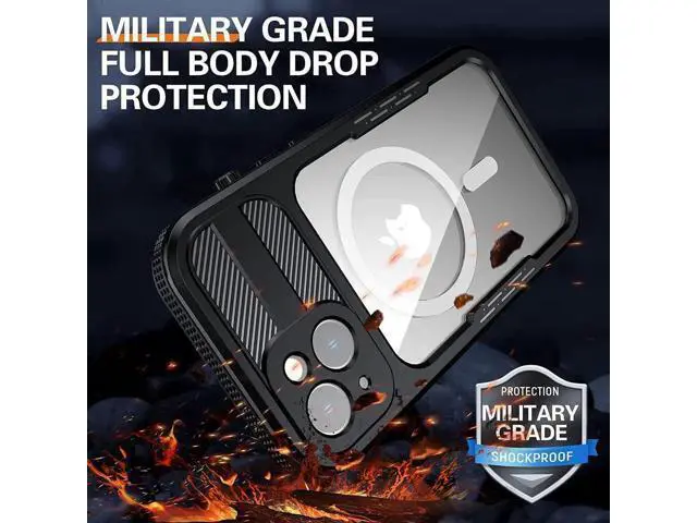 Alt view image 6 of 7 - For iPhone 14 Waterproof Case, Compatible with Magsafe, Heavy Duty Magnetic Protective Cover Phone Case with Built in Screen Protector for iPhone 14 6.1 inch 2022