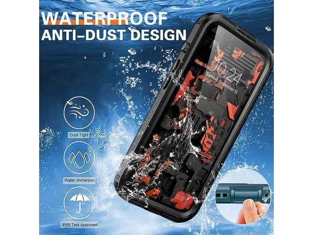 Alt view image 7 of 7 - For iPhone 14 Waterproof Case, Compatible with Magsafe, Heavy Duty Magnetic Protective Cover Phone Case with Built in Screen Protector for iPhone 14 6.1 inch 2022