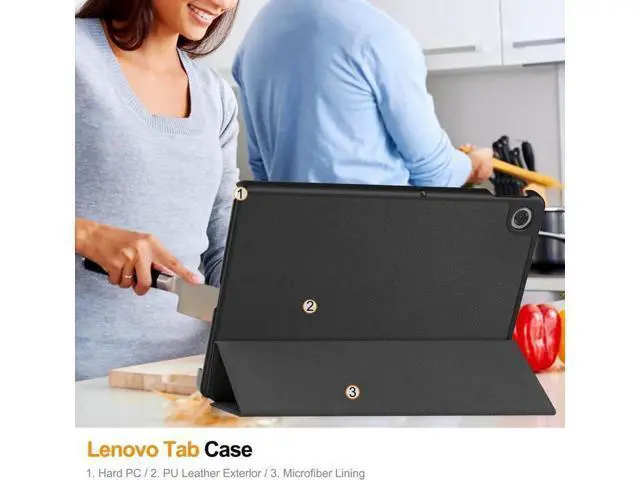 Alt view image 4 of 7 - Case for Lenovo Tab 10.1 inch 2025 Model TB311FU TB311XU, Slim Smart Cover Lightweight Hard Shell Protective Cover with Multi-Angle Stand, Universal Stylus Pen
