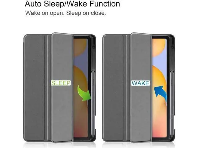 Alt view image 6 of 7 - Case for Galaxy Tab S6 Lite 10.4 inch PU Leather Smart Cover with Stand & Pen Holder for Samsung Galaxy Tab S6 Lite 10.4 2020 2022 SM-P610/P613/P615/P619
