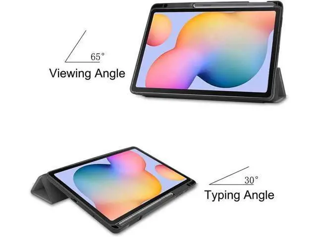 Alt view image 7 of 7 - Case for Galaxy Tab S6 Lite 10.4 inch PU Leather Smart Cover with Stand & Pen Holder for Samsung Galaxy Tab S6 Lite 10.4 2020 2022 SM-P610/P613/P615/P619