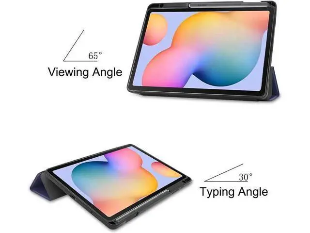 Alt view image 5 of 7 - Case for Galaxy Tab S6 Lite 10.4 inch PU Leather Smart Cover with Stand & Pen Holder for Samsung Galaxy Tab S6 Lite 10.4 2020 2022 SM-P610/P613/P615/P619