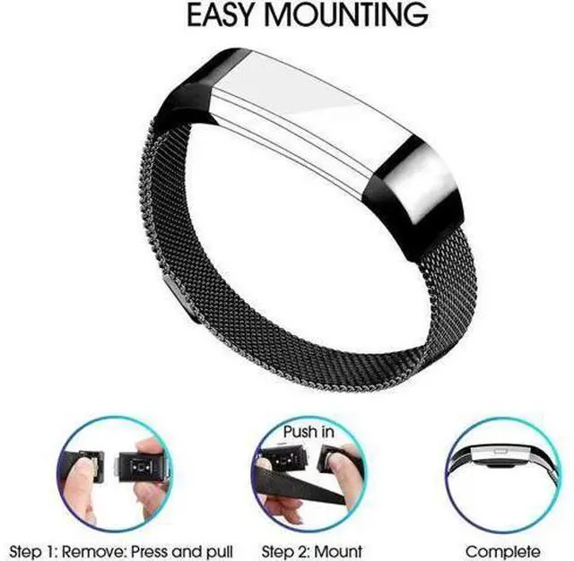 Alt view image 3 of 7 - 2PCS Stainless Steel Replacement Bands Strap Compatible with Fitbit Alta and Fitbit Alta HR