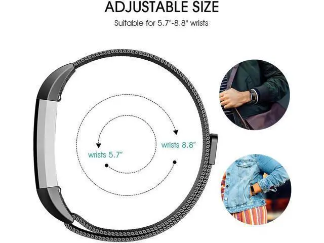 Alt view image 4 of 7 - 2PCS Stainless Steel Replacement Bands Strap Compatible with Fitbit Alta and Fitbit Alta HR