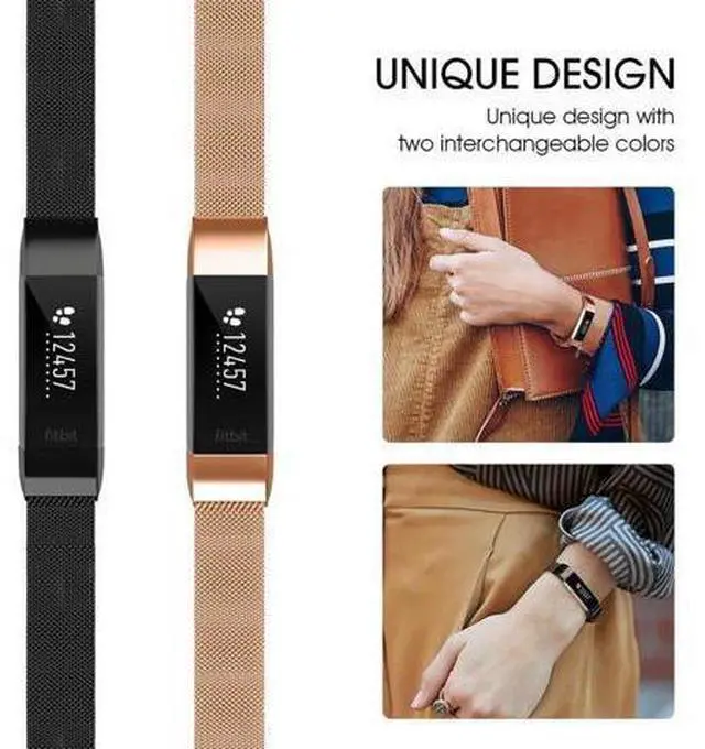 Alt view image 6 of 7 - 2PCS Stainless Steel Replacement Bands Strap Compatible with Fitbit Alta and Fitbit Alta HR