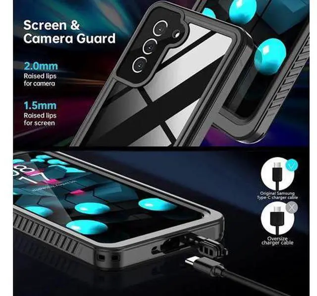 Alt view image 7 of 7 - Samsung Galaxy S21 FE Case Waterproof, 360° Full Body Protection with Built in Screen Protector Heavy Duty Shockproof IP68 Underwater Protective Phone Case for Samsung S21 FE 5G 6.4 inch 2022