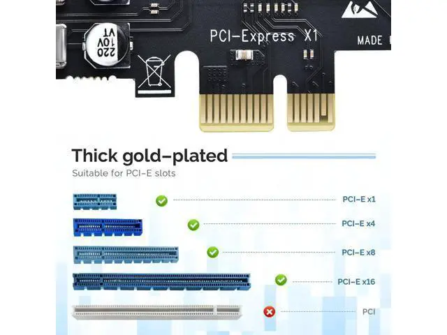 Alt view image 6 of 6 - Aomoproing PCIE USB 3.2 Card 8 Ports PCI Expree to USB C Expansion Card Superspeed 6 USB and 2 Type C PCI-e USB3 Hub Controller Adapter 3 Independent Power Module