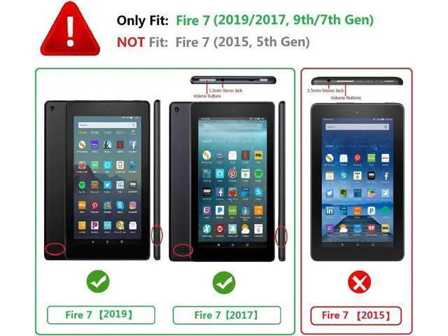 Alt view image 3 of 7 - Werleo Protective Case for Amazon All New Fire 7 2019 9th Generation 2019 Release - Light Weight Shock Proof Convertible Handle Stand Kids Cover for Fire 7 Tablet 9th Gen 2019 Release