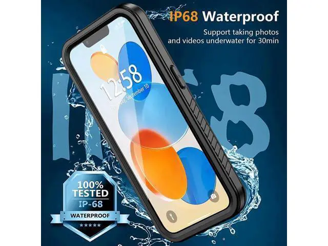 Alt view image 7 of 7 - For iPhone 14 Plus Case Waterproof, Shockproof Bumper Coverwith Built-in Screen Protector, Dustproof Anti-Scratch Anti-Stain Phone Case for iPhone 14 Plus 5G 6.7 inch